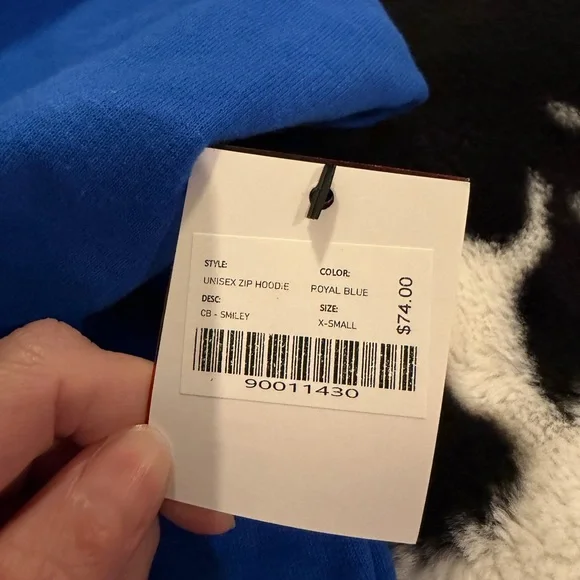 Cyclebar Royal Blue Unisex Zip Hoodie - Picture 2 of 3